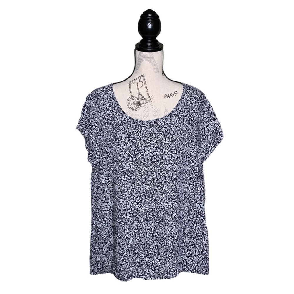 Jones New York 1X microfloral flowy‎ top